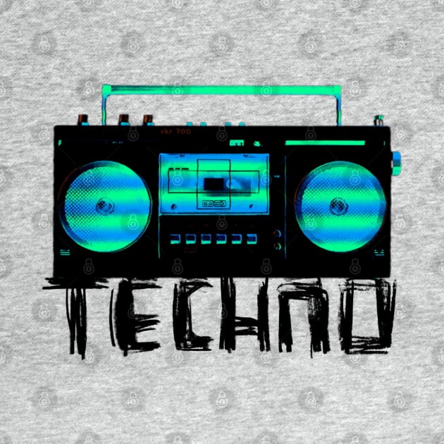 Music Vintage Techno Radio for Techno DJ by badlydrawnbabe